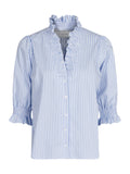 Briony Mix Stripe Blouse - Light Blue