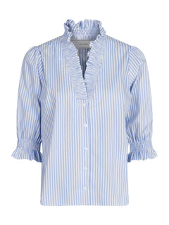 Briony Mix Stripe Blouse - Light Blue