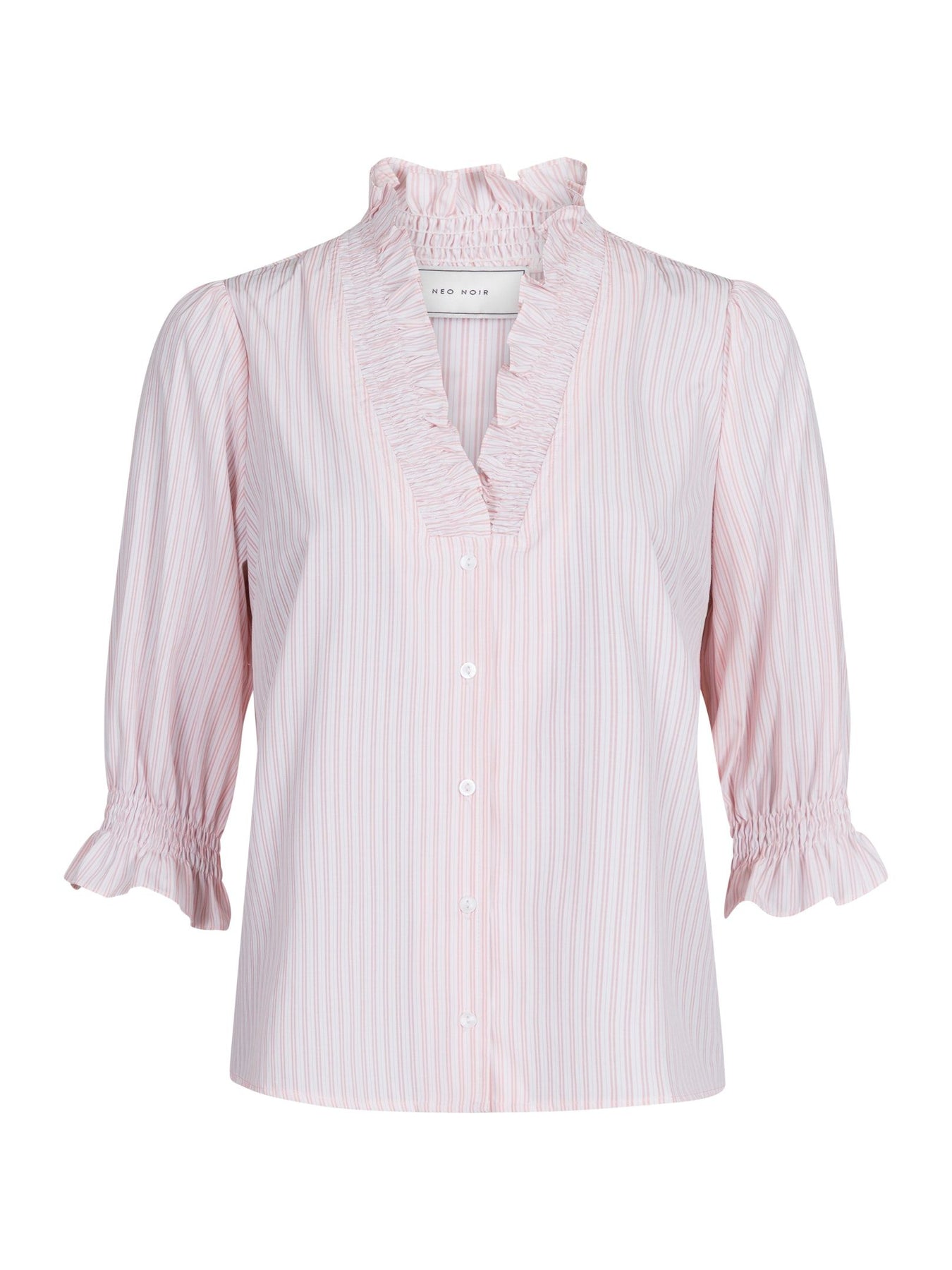 Briony Mix Stripe Blouse - Light Pink