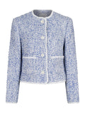 Toulouse Pattern Boucle Jacket - Dusty Blue
