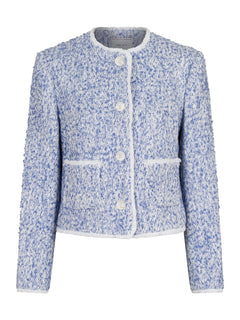Toulouse Pattern Boucle Jacket - Dusty Blue