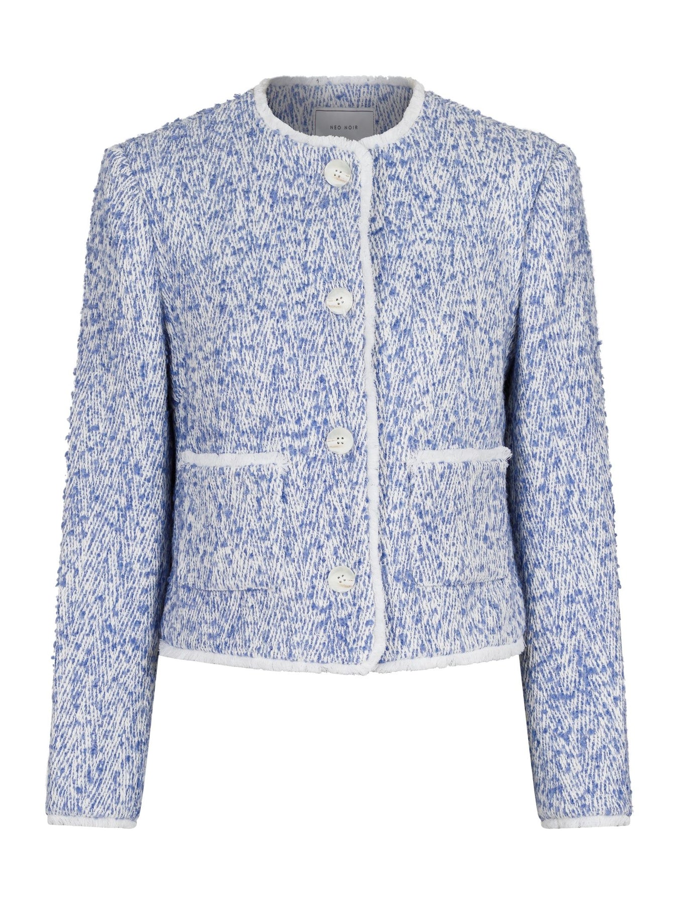Toulouse Pattern Boucle Jacket - Dusty Blue
