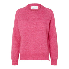 Lulu Ls Knit O-Neck - Fuchsia Purple