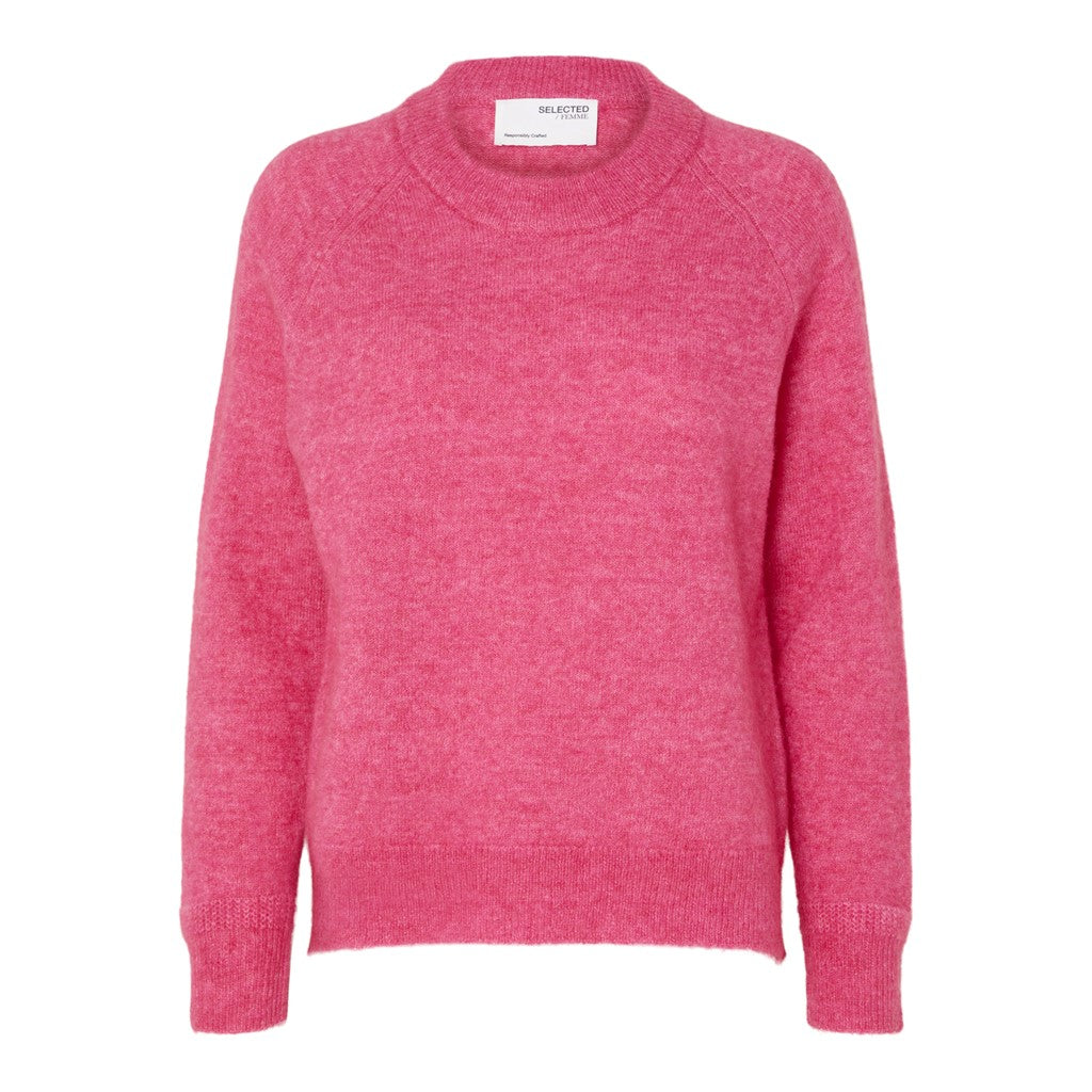 Lulu Ls Knit O-Neck - Fuchsia Purple