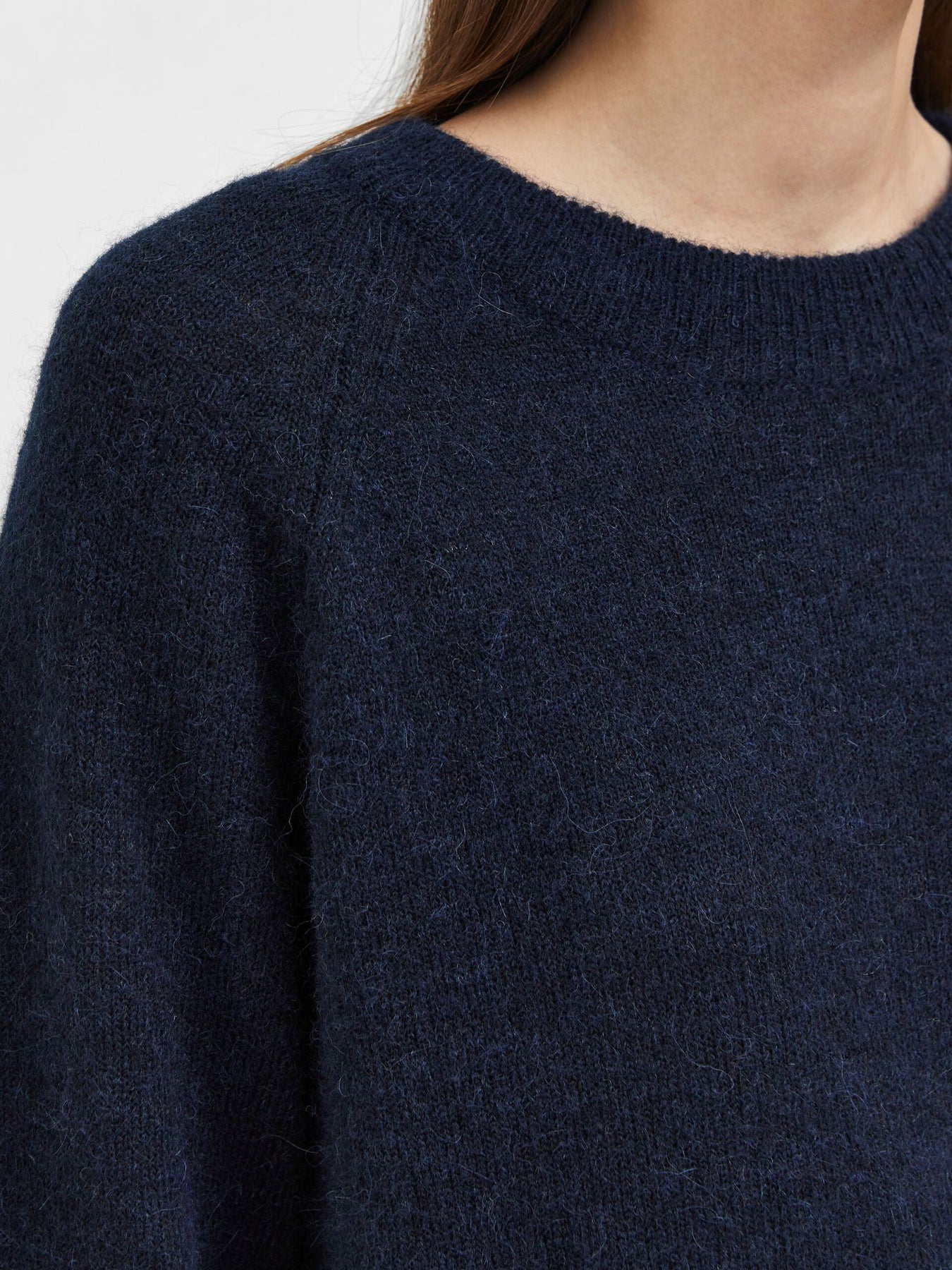 Lulu Ls Knit O-Neck - Dark Sapphire Melange
