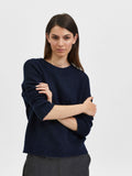 Lulu Ls Knit O-Neck - Dark Sapphire Melange
