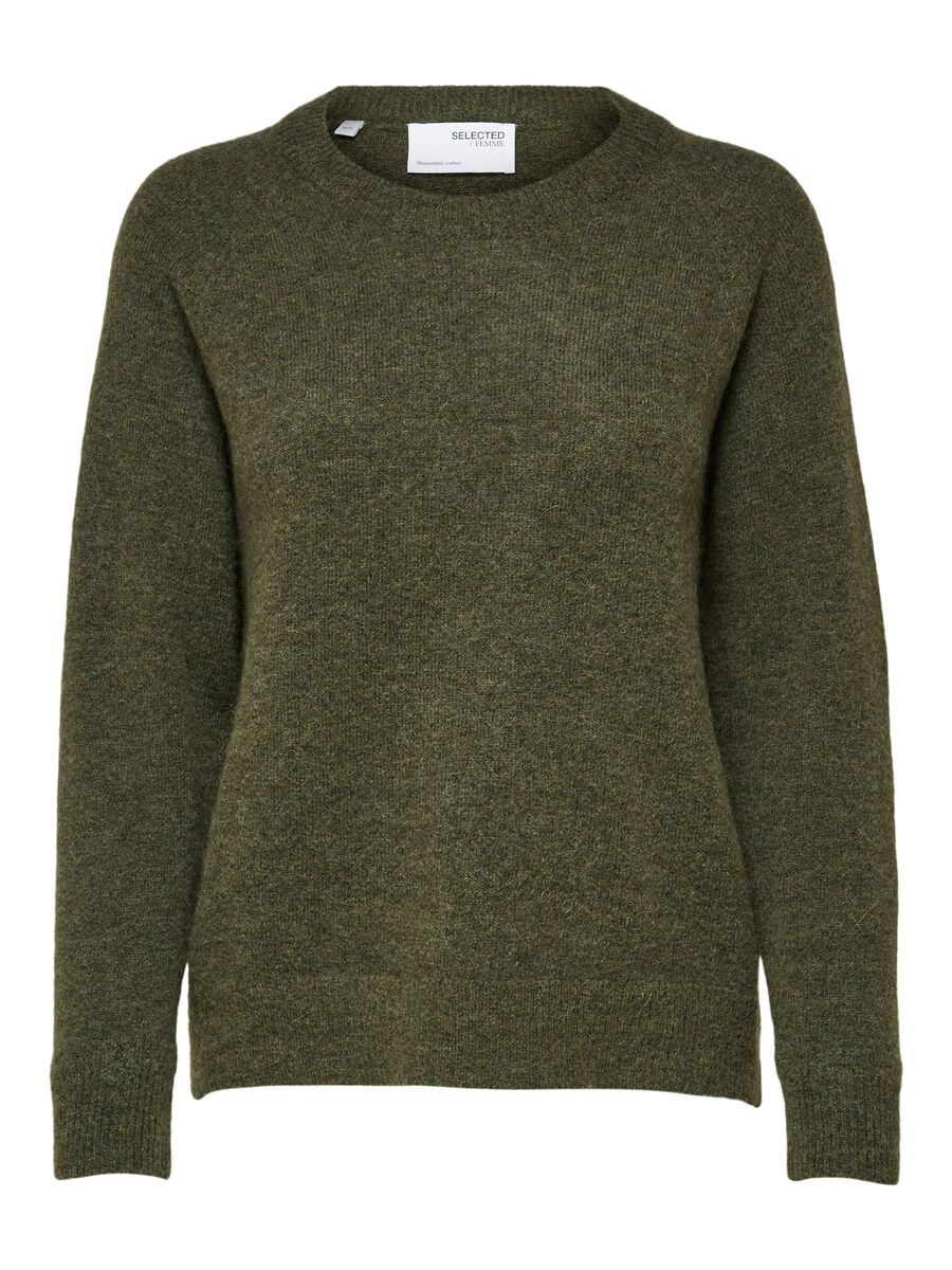 Lulu Ls Knit O-Neck - Kalamata Melange