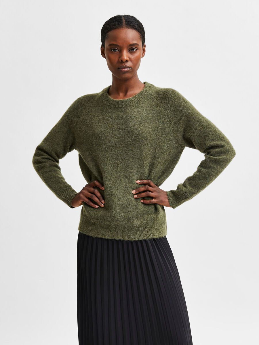 Lulu Ls Knit O-Neck - Kalamata Melange