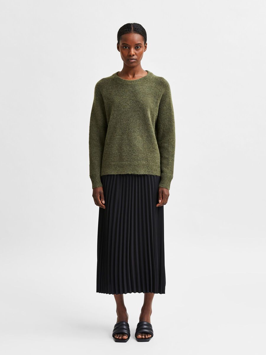 Lulu Ls Knit O-Neck - Kalamata Melange
