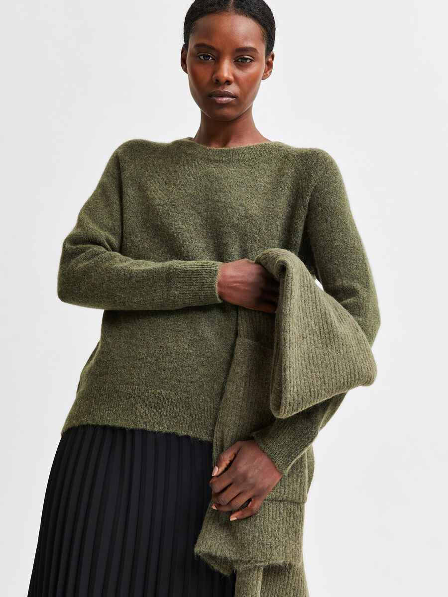 Lulu Ls Knit O-Neck - Kalamata Melange