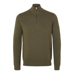 Berg Half Zip Cardigan B - Ivy Green