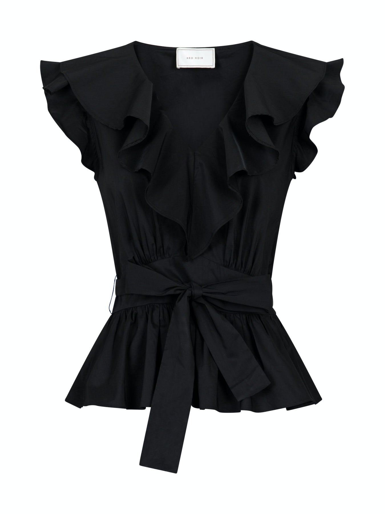Joseline Poplin Top - Black