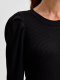 Isla Ls Knit O-Neck - Black
