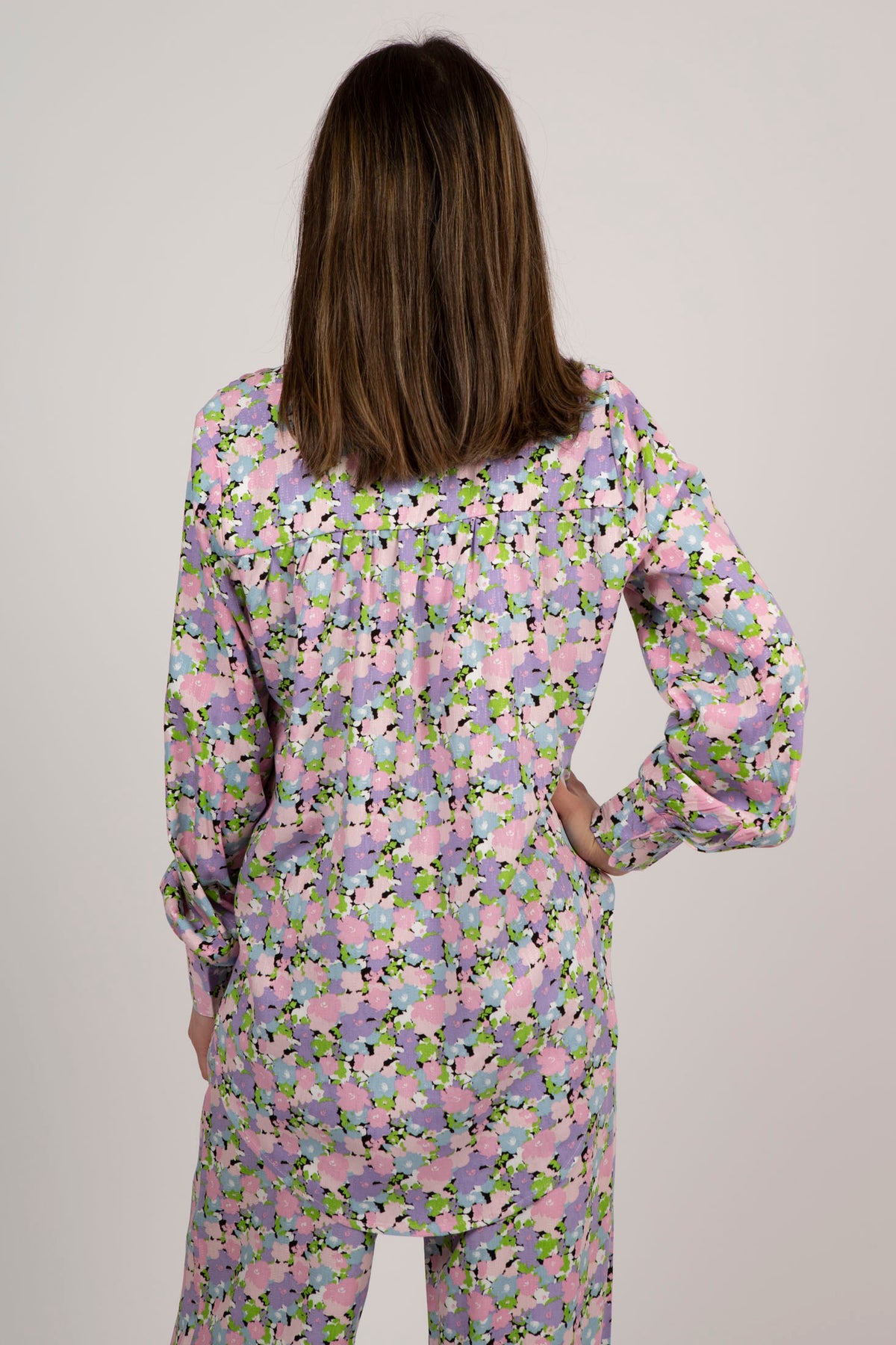 Judita LS Long Top - Violet Tulip AOP