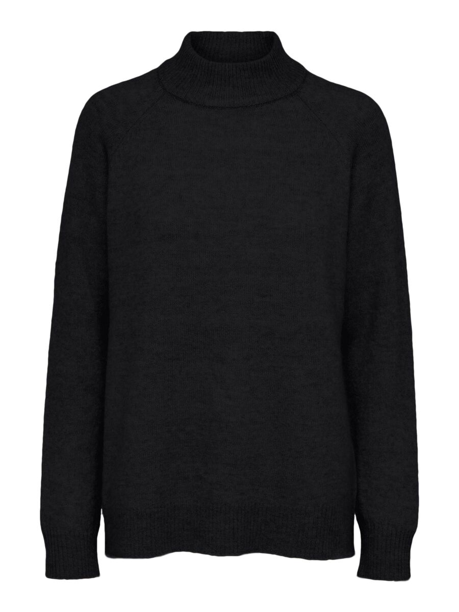 Lulu Ls Knit High Neck - Black