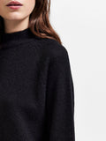 Lulu Ls Knit High Neck - Black
