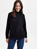 Lulu Ls Knit High Neck - Black