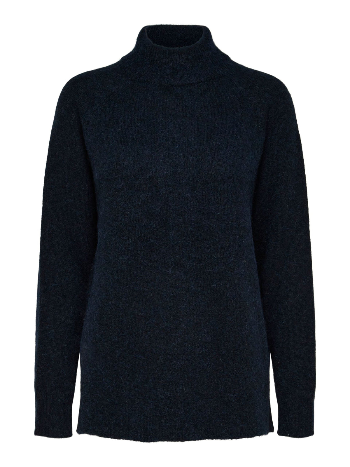 Lulu Ls Knit High Neck - Dark Sapphire Melange