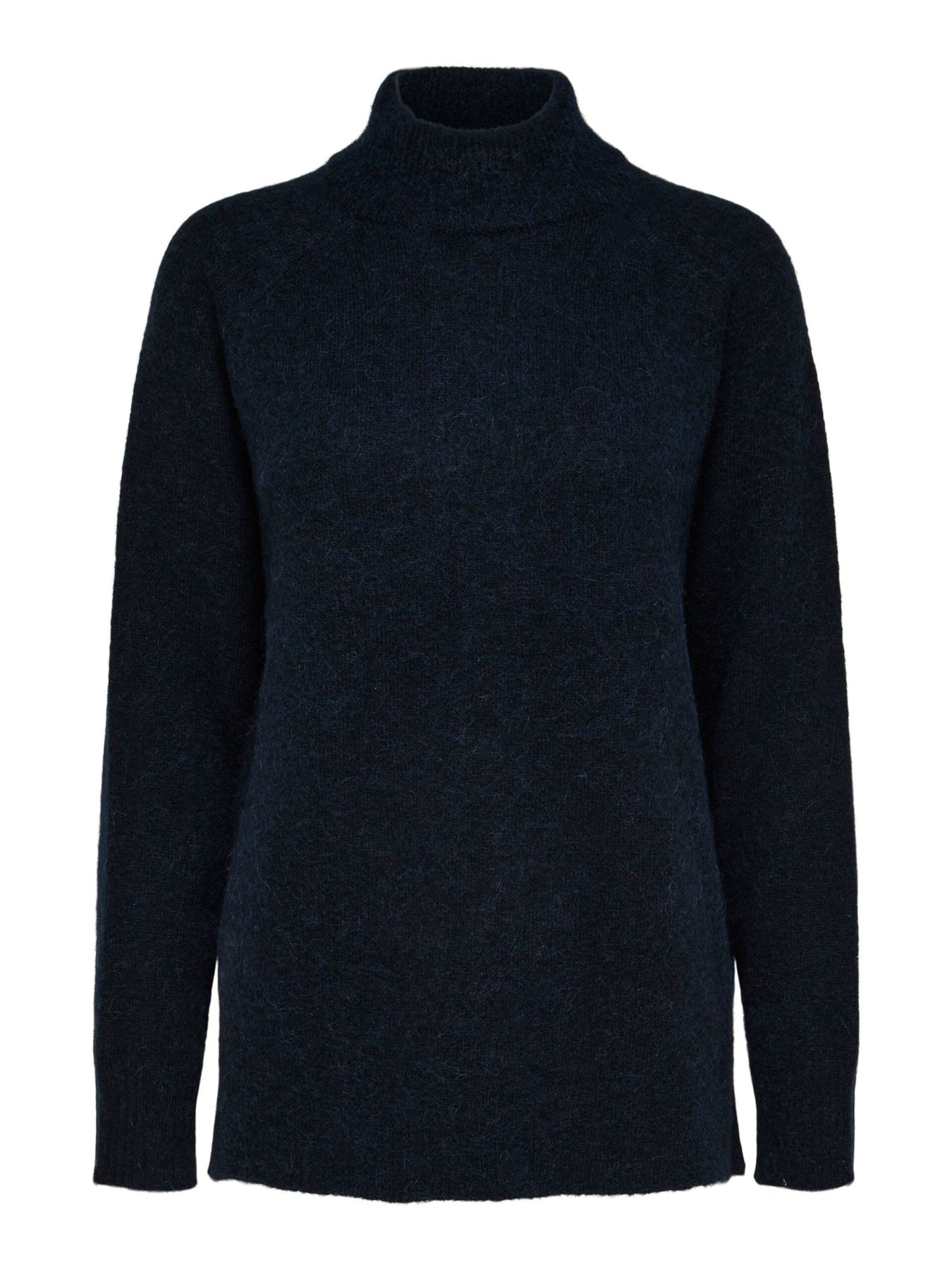 Lulu Ls Knit High Neck - Dark Sapphire Melange