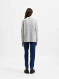 Lulu Ls Knit High Neck - Light Grey Melange