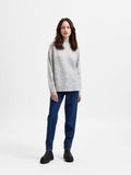Lulu Ls Knit High Neck - Light Grey Melange