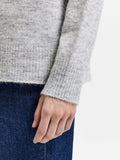 Lulu Ls Knit High Neck - Light Grey Melange