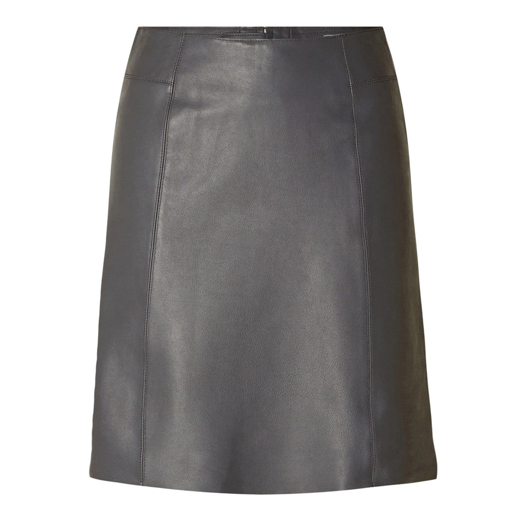 New Ibi MW Leather Skirt - Magnet