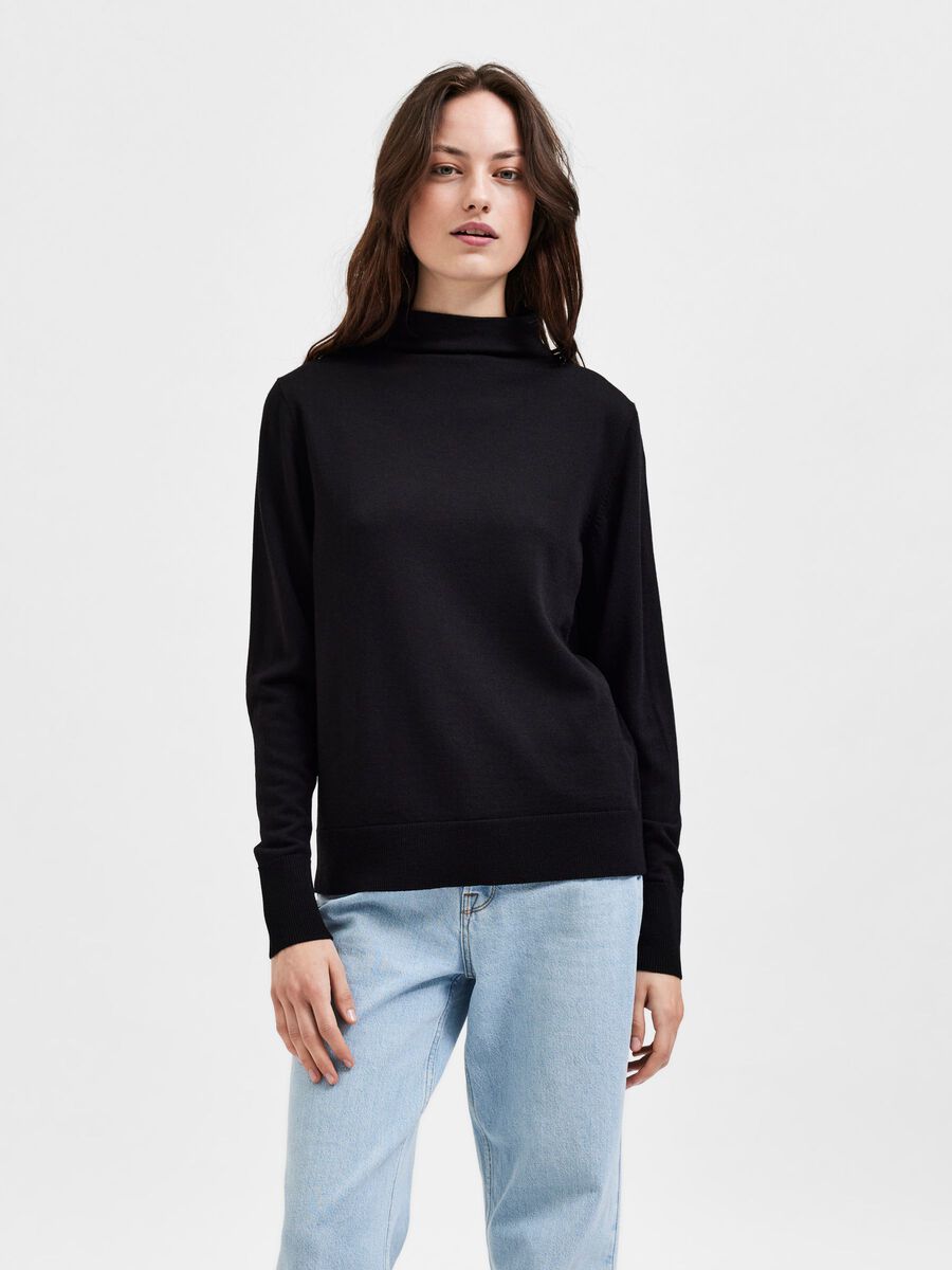 Magda Sandra Ls Knit T-Neck - Black