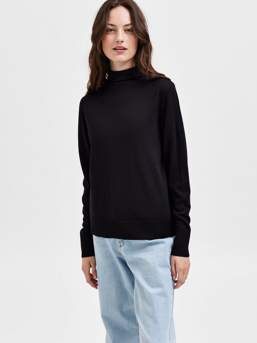 Magda Sandra Ls Knit T-Neck - Black