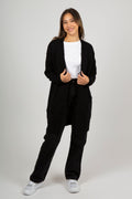 Lulu New Ls Knit Long Kofta - Svart