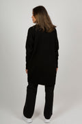 Lulu New Ls Knit Long Kofta - Svart