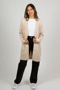 Lulu New Ls Knit Long Cardigan - Birch Melange
