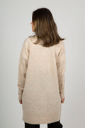 Lulu New Ls Knit Long Cardigan - Birch Melange