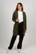 Lulu New Ls Knit Long Cardigan - Kalamata Melange