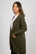 Lulu New Ls Knit Long Cardigan - Kalamata Melange