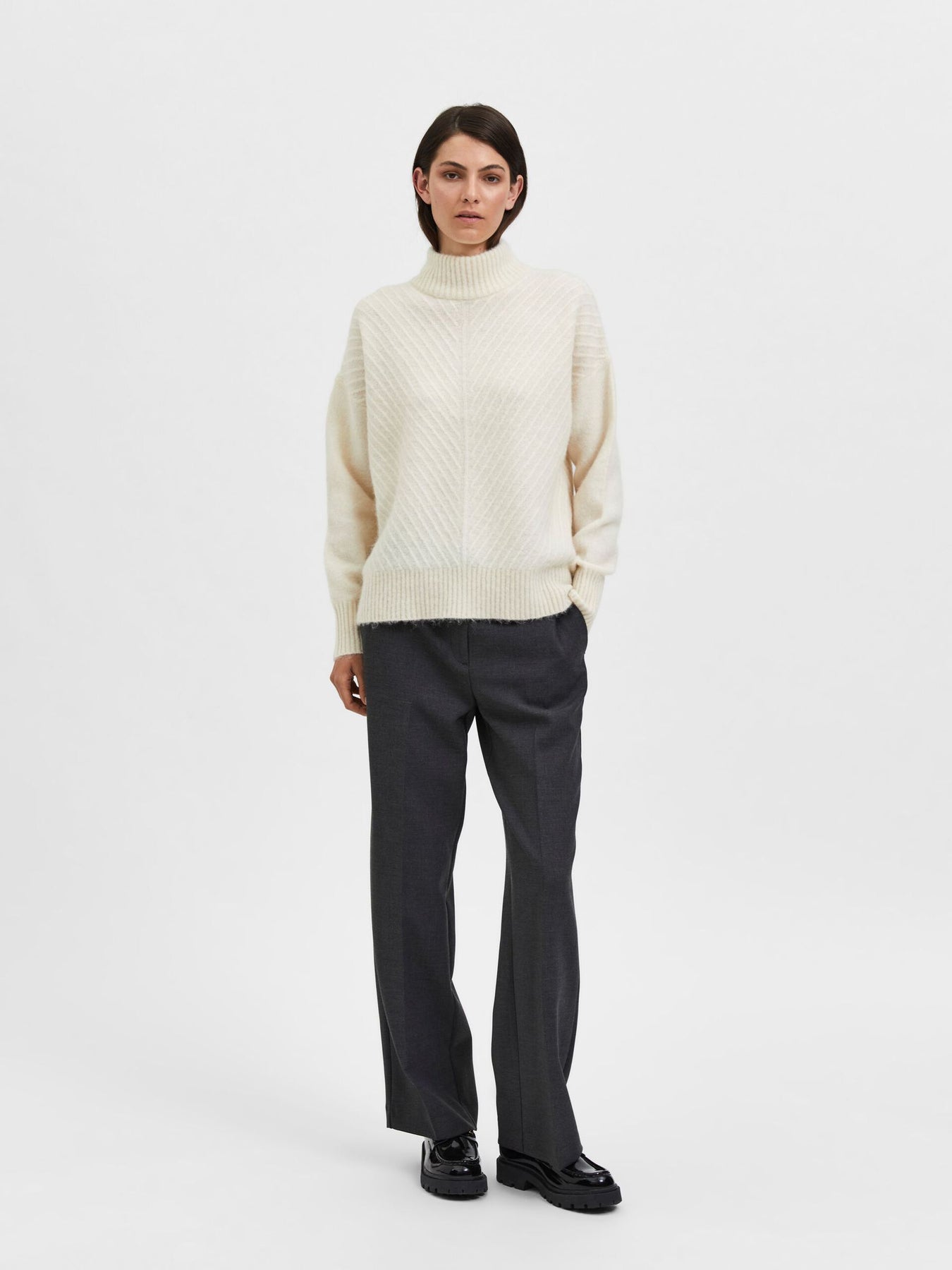 Sif Sisse Ls Knit Highneck - Birch