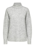 Sif Sisse Ls Knit Highneck - Light Grey Melange