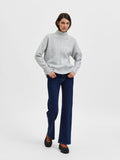 Sif Sisse Ls Knit Highneck - Light Grey Melange