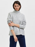 Sif Sisse Ls Knit Highneck - Light Grey Melange