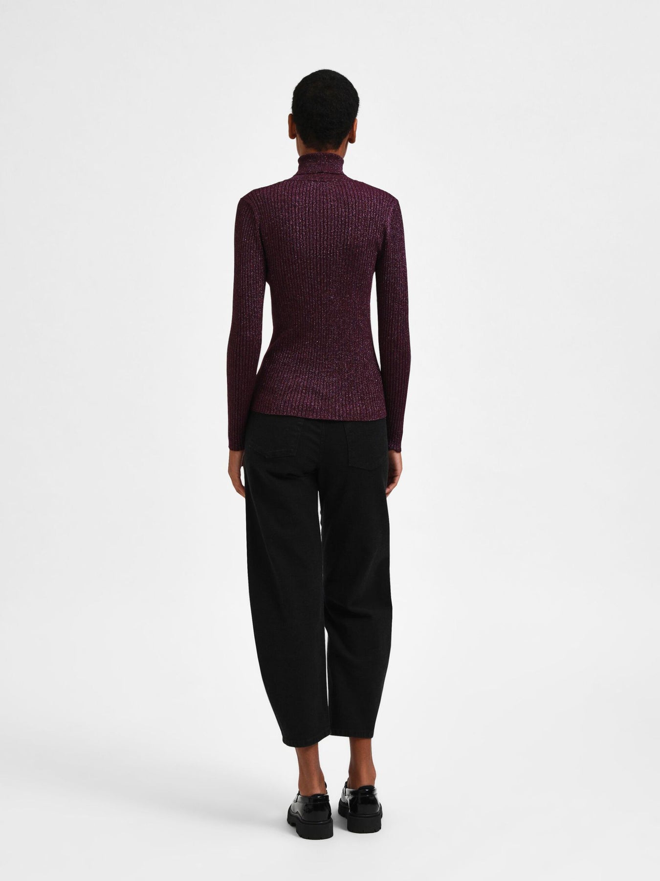 Lydia Ls Knit Rollneck - Potent Purple