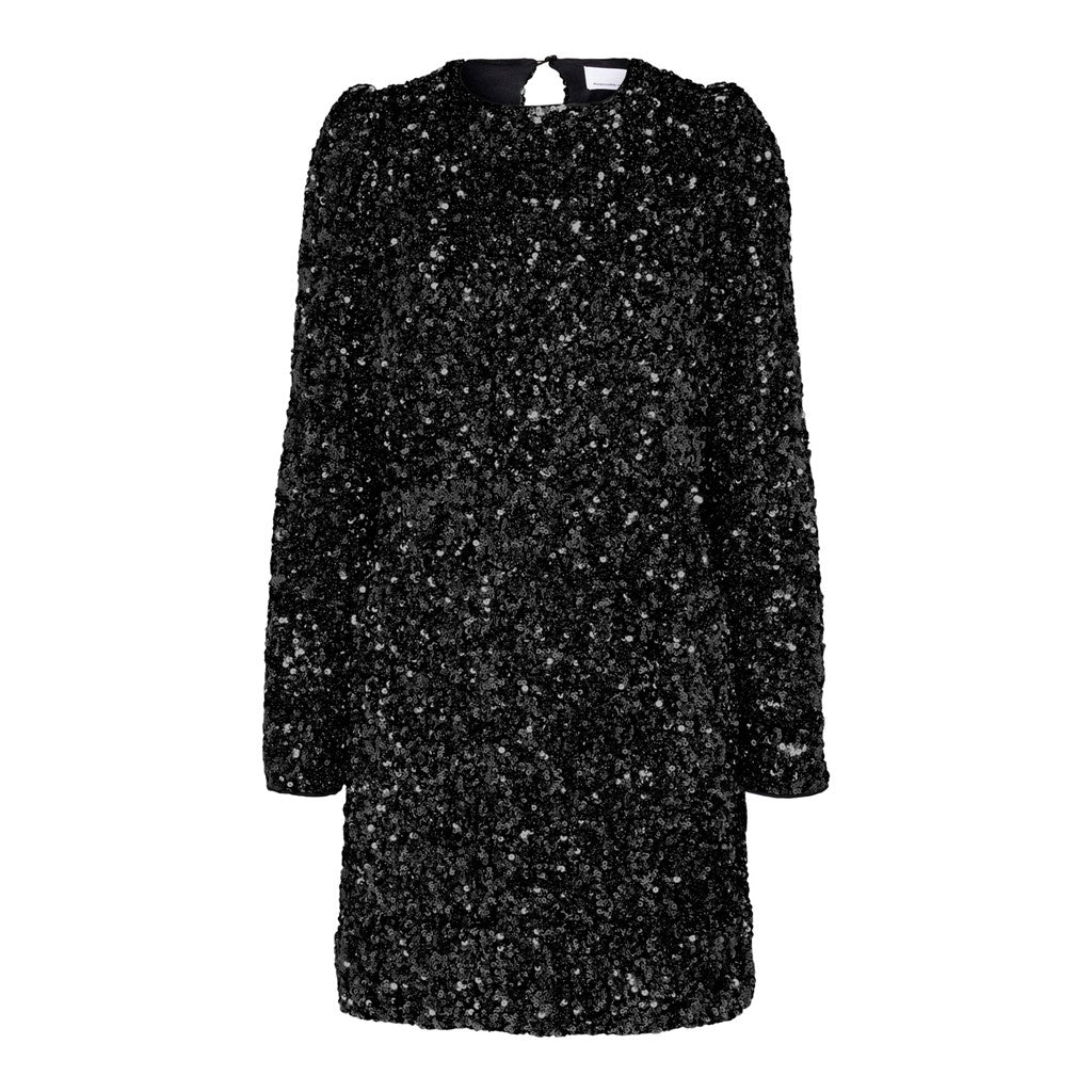 Selected Femme Colyn LS Short Sequins Dress - Svart