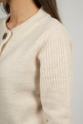 Sia Ls Knit Cardigan - Birch Melange