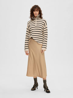 Lena HW Midi Skirt - Cuban Sand