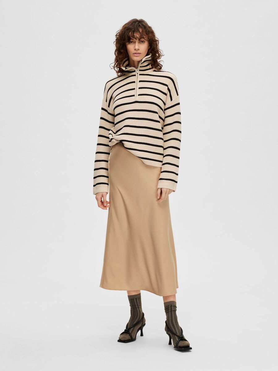 Lena HW Midi Skirt - Cuban Sand