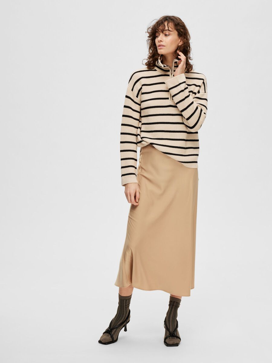 Lena HW Midi Skirt - Cuban Sand