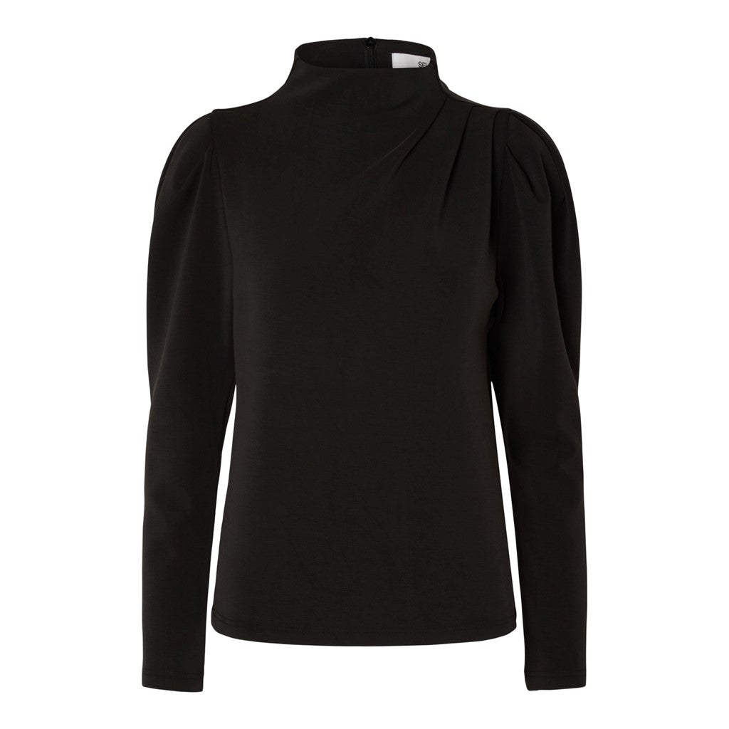 Fenja LS T-Neck Top - Svart
