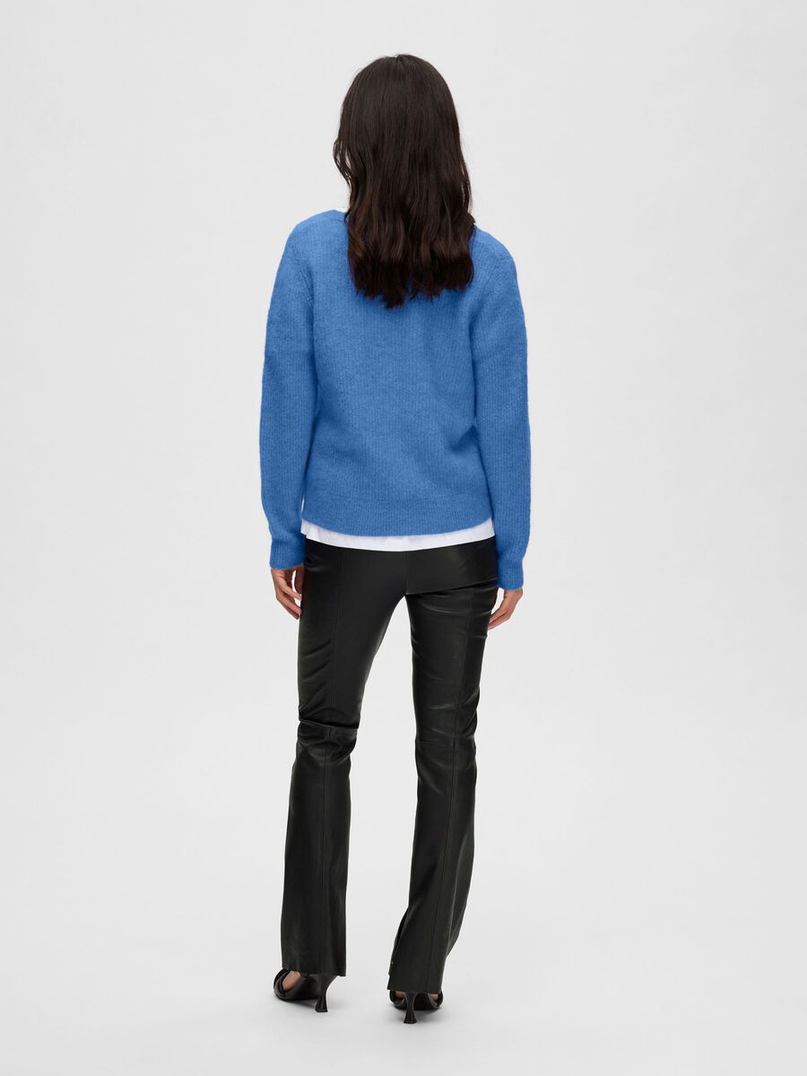 Ivi Umbra LS Knit V-Neck - Ultramerine Melange