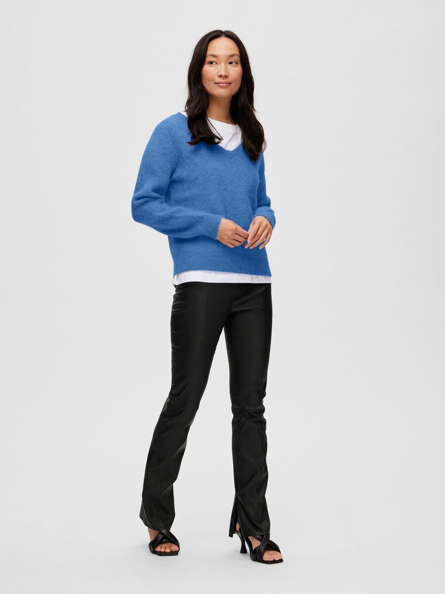 Ivi Umbra LS Knit V-Neck - Ultramerine Melange