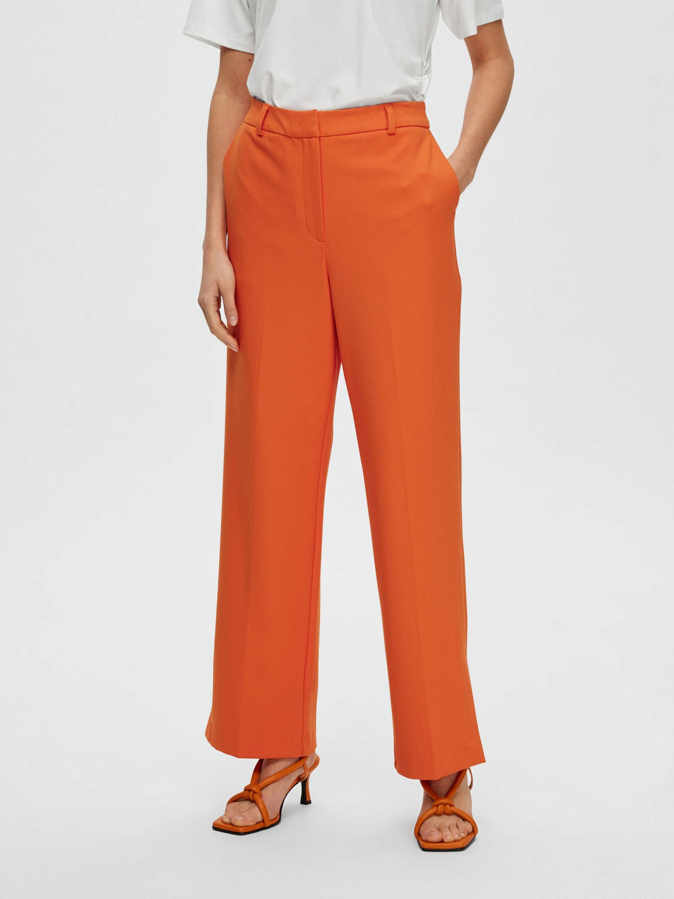 Myla-Mynella HW Straight Pant - Orangeade