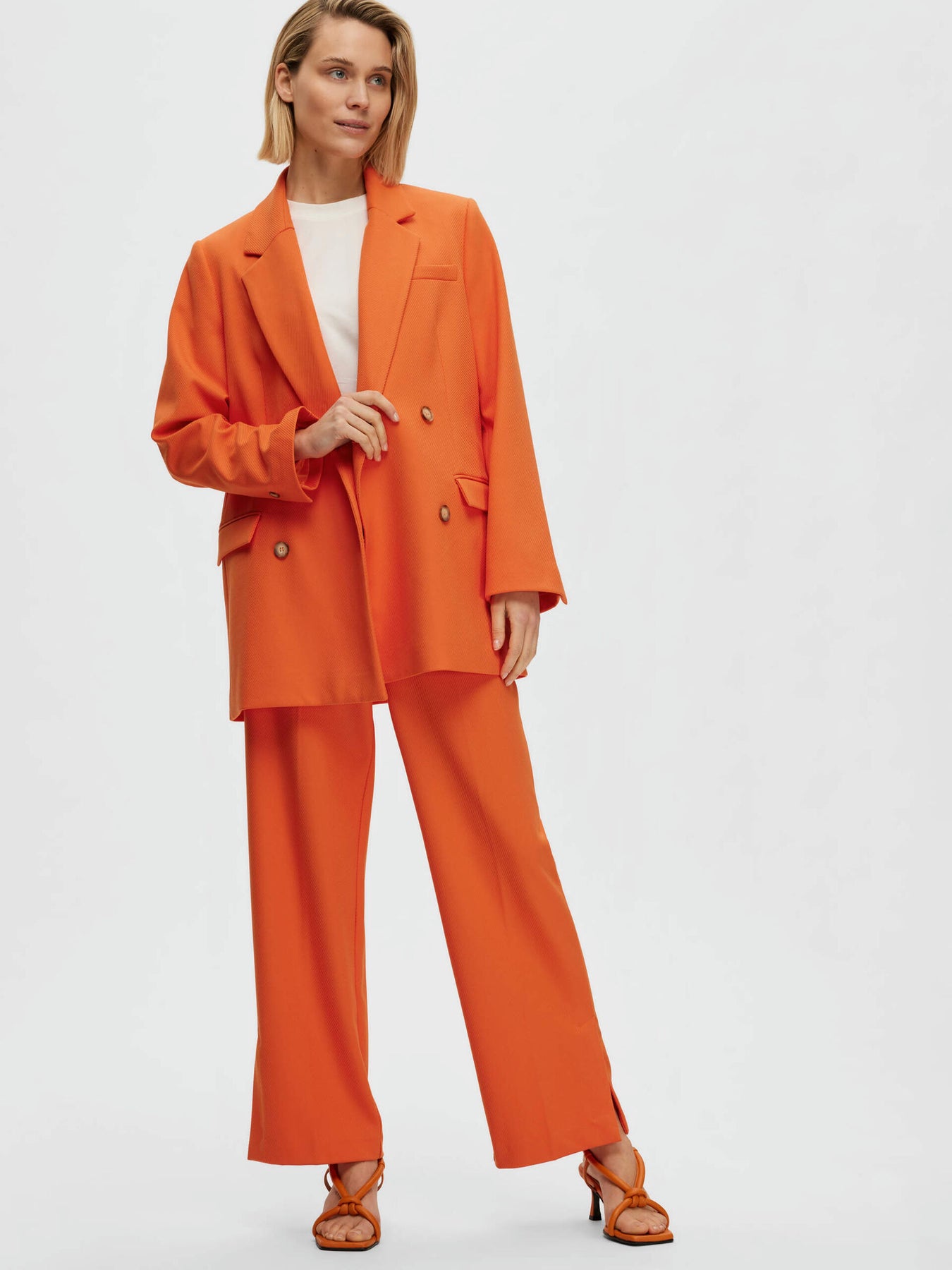 Myla-Mynella HW Straight Pant - Orangeade